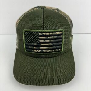 Pit Bull USA Flag Camo Hat Cap Olive Green Mesh Back Hunting Tactical Adjustable